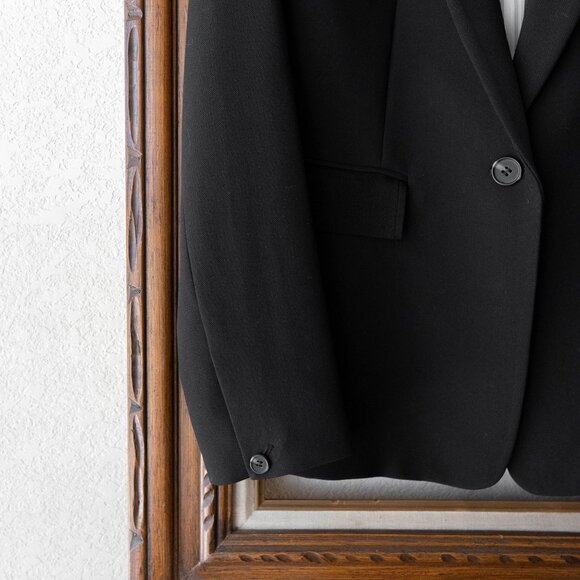 1. State Blazer Size 12 Black Classic One-Button Tailored Women’s Jacket - Picture 4 of 5